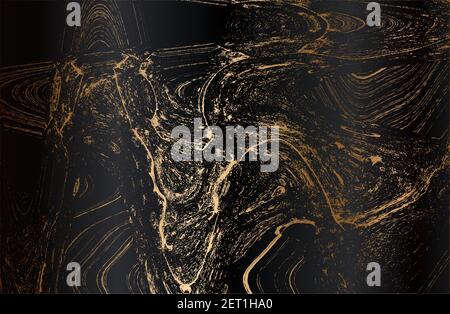 Luxury abstract fluid art. black, golden marble texture. metal gradient background. Vector illustration Stock Vector