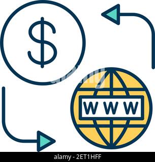 Prepaid internet access RGB color icon Stock Vector