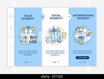 Top management diversity types onboarding vector template Stock Vector