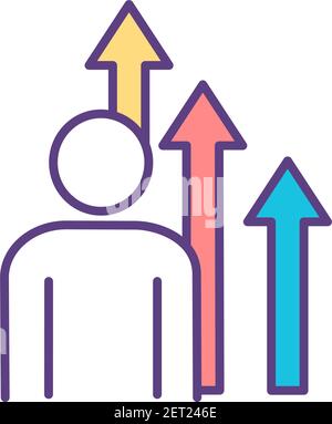 Skills improvement RGB color icon Stock Vector