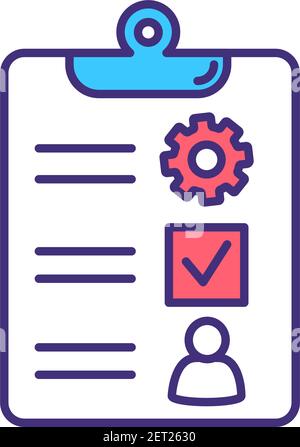 Audit RGB color icon Stock Vector