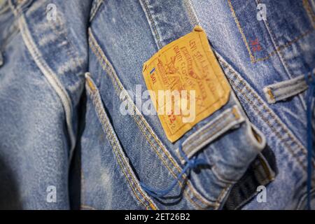 Vintage 501 jeans in the Levi Strauss and Co.'s new flagship store in Times Square in New York on its grand opening day, Friday, 16, 2018. Levi Strauss and Co. is