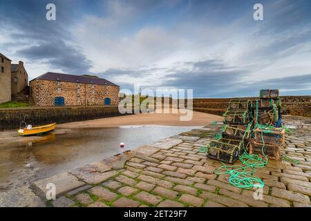 The quay at Portsoy a fishing harbour of Portsoy in Aberdeenshire in Scotland Stock Photo