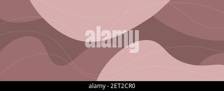 Wiide banner with organic shapes. Background with smooth curved lines. Stock Vector