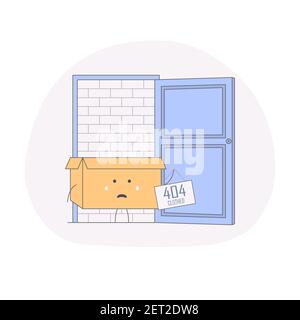 Illustration cartoon character with 404. Page not found. Stock Vector