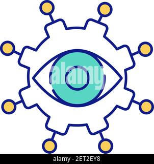 Using qualitative and quantitative research methods RGB color icon Stock Vector