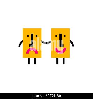 Help friend, coaching, mentoring, abstract icon, consulting. Vector illustration Stock Vector