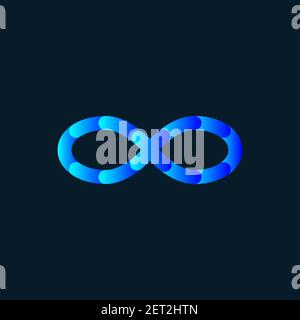Abstract infinity blue sign Royalty Free Vector Image