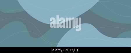 Wiide banner with organic shapes. Background with smooth curved lines. Stock Vector