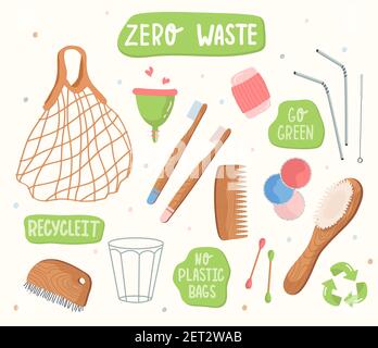 Zero waste collection.  Stock Vector