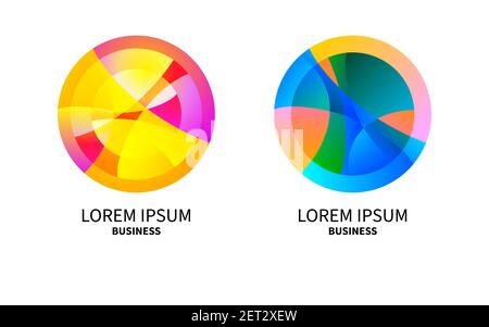 Business round abstract logo. Corporate identity sign. Vector illustration Stock Vector