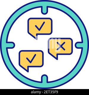 Qualitative and research method RGB color icon Stock Vector