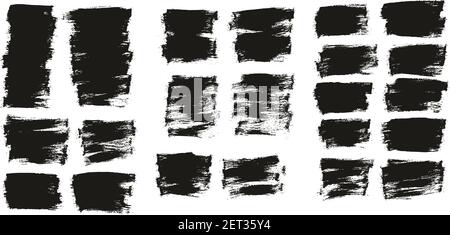Flat Paint Brush Thin Half Background High Detail Abstract Vector Background Set Stock Vector