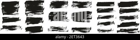 Flat Paint Brush Thin Half Background High Detail Abstract Vector Background Set Stock Vector