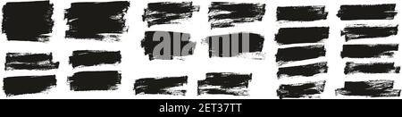 Flat Paint Brush Thin Half Background High Detail Abstract Vector Background Set Stock Vector