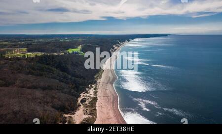 Drone view of a Golf Course in Riverhead Baiting Hallow Long Island New York Stock Photo