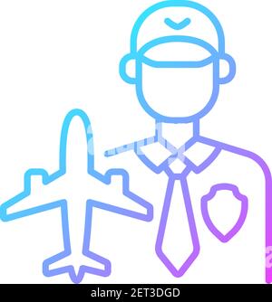 Aviation security gradient linear vector icon Stock Vector