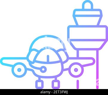 Flight dispatch gradient linear vector icon Stock Vector