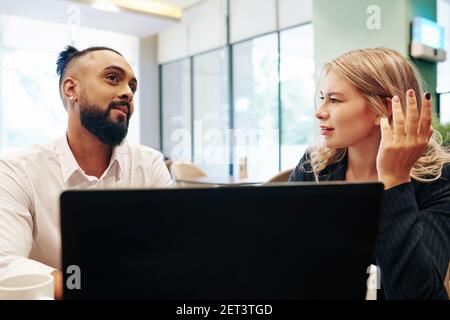 Business people meeting in cafe Stock Photo