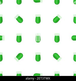 Illustration Irish holiday St Patrick day, seamless color beer in mug. Pattern St Patrick day consisting of many identical beer mug on white backgroun Stock Vector