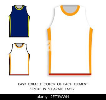 basketball player t shirt color icon. Sports uniform of basketball player. Layout of athletes on field. Vector Stock Vector