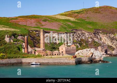 Abandoned brick works at Porth Wen, Anglesey, North Wales coast Stock Photo