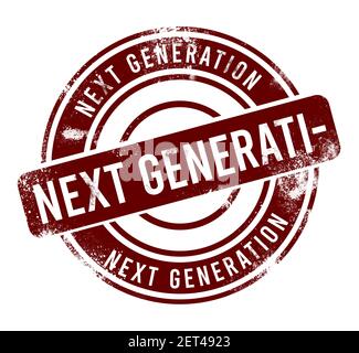 Next generation - red round grunge button, stamp Stock Photo