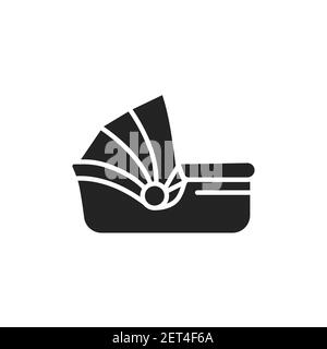 Baby automobile seat color line icon. Isolated vector element. Stock Vector