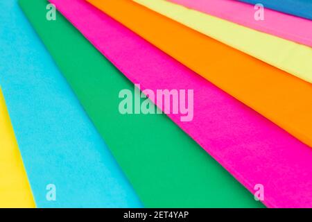 Colorful crepe papers texture as a background. Stock Photo