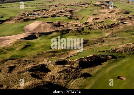 Aerial views of Wallasey Golf Club, Wallasey, Wirral - UK Stock Photo