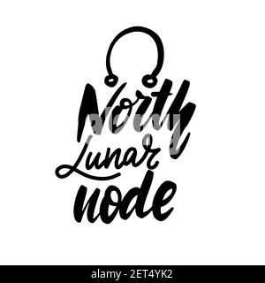 Astrology Alphabet RAHU Lunar Ascending North Head Node Stock Vector
