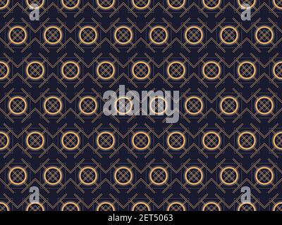 Art deco seamless pattern. Classic geometric retro ornament in gold and black in the style of the 1920s-1930s. Decor for prints, posters and interior Stock Vector
