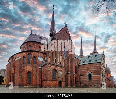 Roskilde Cathedral, in the city of Roskilde on the island of