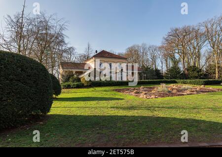 Krefeld-Uerdingen - Close-Up to Park-Restaurant, a famous place with huge place for sport activities, North Rhine Westphalia, Germany, 20.20.2021 Stock Photo
