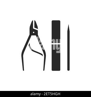Manicure and pedicure instruments color line icon. Isolated vector element. Stock Vector