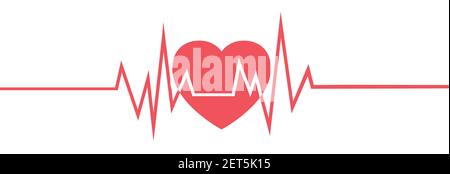 Heart icon in linear design isolated vector. Medical health care. Stock Vector