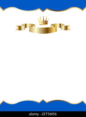 Luxury background with ornament, frame, crown, ribbon and place for text. Stock Vector
