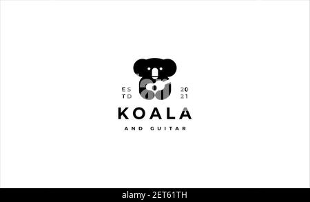 koala with guitar music logo vector icon design Stock Photo