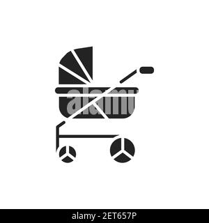 Baby carriage color line icon. Isolated vector element. Stock Vector