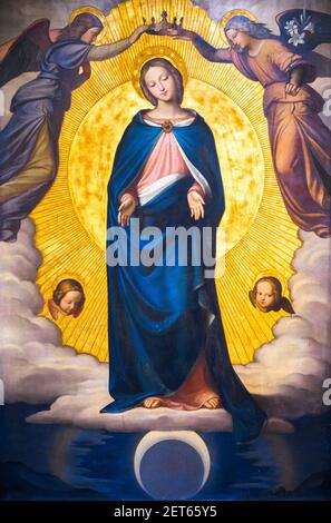 Immaculate Conception by Philip Veit in the Orsini Chapel in Ss.Trinità dei Monti church - Rome, Italy Stock Photo
