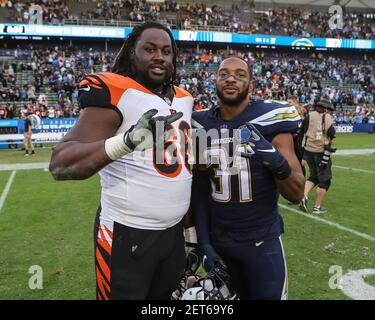 December 9, 2018..Cincinnati Bengals defensive back Clayton Fejedelem #42  before the Cincinnati Bengals vs Los Angeles Chargers at Stubhub Center in  Carson, Ca on December 9, 2018. (Photo by Jevone Moore)(Credit Image: