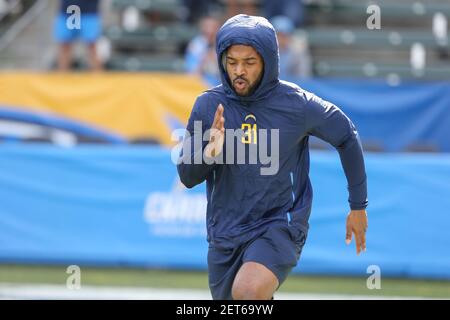 Carson, California, USA. 9th Dec 2018. Los Angeles Chargers cornerback  Casey Hayward #26 and Cincinnati Bengals defensive back Darqueze Dennard  #21 after the Cincinnati Bengals vs Los Angeles Chargers at Stubhub Center