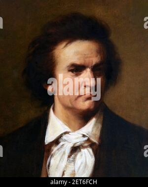 Beethoven; Portrait of the German composer, Ludwig van Beethoven (1770-1827) by Henry Ulke, oil on canvas, 1875 Stock Photo