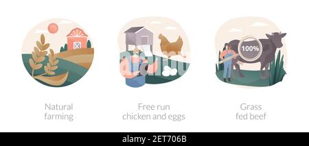 Ecological farming abstract concept vector illustrations. Stock Vector