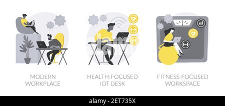 Modern office abstract concept vector illustrations. Stock Vector