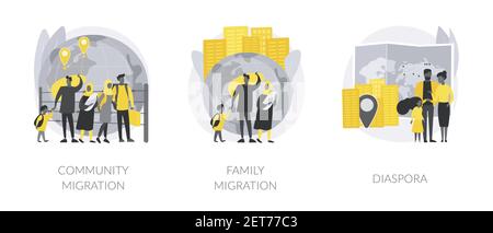 Community migration abstract concept vector illustration Stock Vector ...