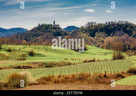 Italy Veneto Colli di Monfumo church of St Nicolò sec. XVIII) Stock Photo