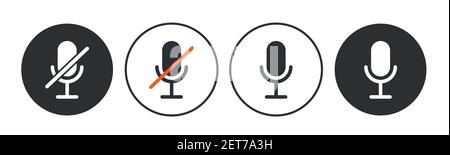 Drop in audio chat microphone icons. Vector illustration  Stock Vector