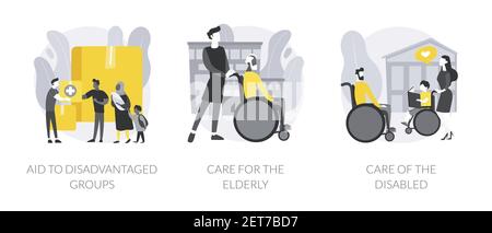 Help vulnerable people abstract concept vector illustrations. Stock Vector