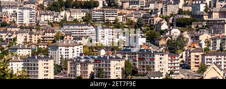 Aerial view of Rodez in France in a cloudy day Stock Photo